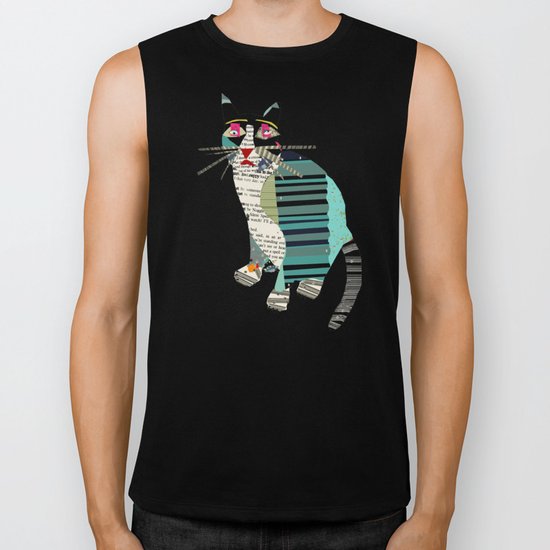 blackberry cat Biker Tank
