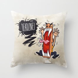 Angry Boss Screaming Deadline Throw Pillow