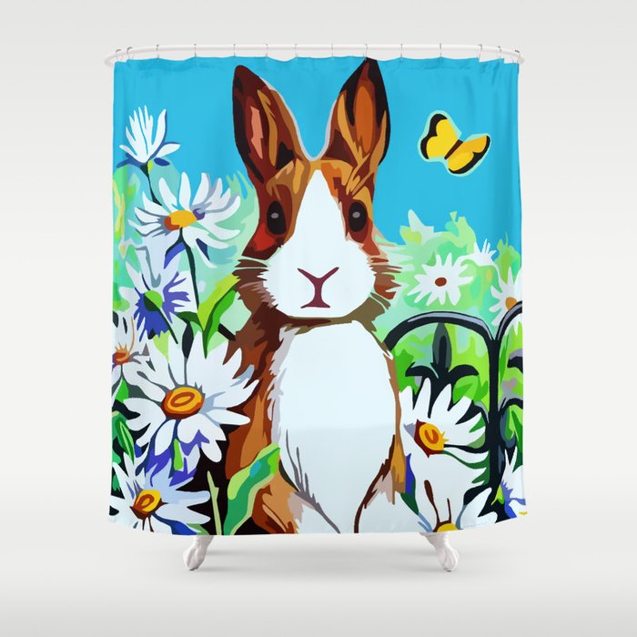 Ostara Bunny Shower Curtain
