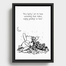 winnie baby nursery art pooh tigger and piglet quote Framed Canvas