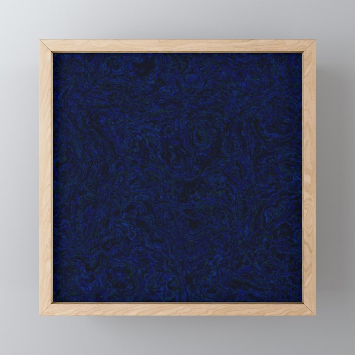 Fluid deep blue Framed Mini Art Print