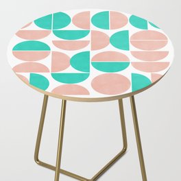 Pink and turquoise pastel modern Mid-Century shapes Side Table