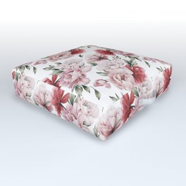 Modern,peonies pattern,trending,pink peony,red peony,pink peonies,elegant pattern Outdoor Floor Cushion