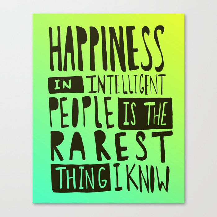 Hemingway: Happiness Canvas Print