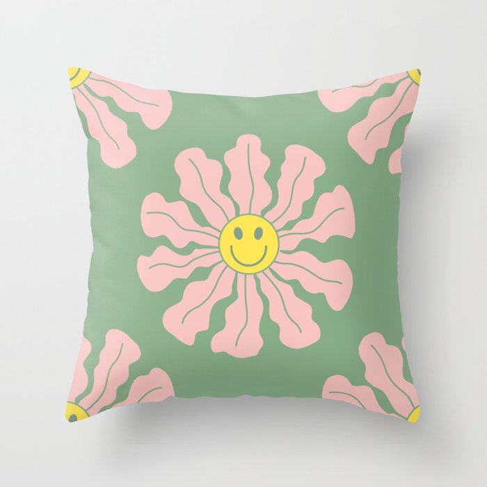 Good Day Happy Face  Throw Pillow