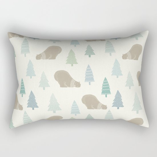 Merry Christmas Polar bear - Animal pattern Rectangular Pillow