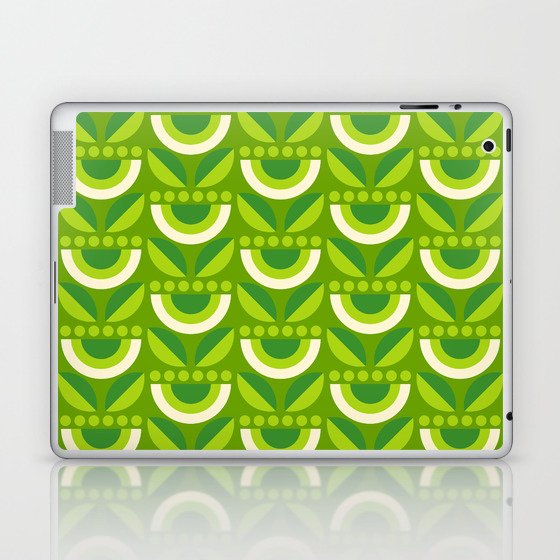 Bold Geometric Floral - Green Laptop & iPad Skin