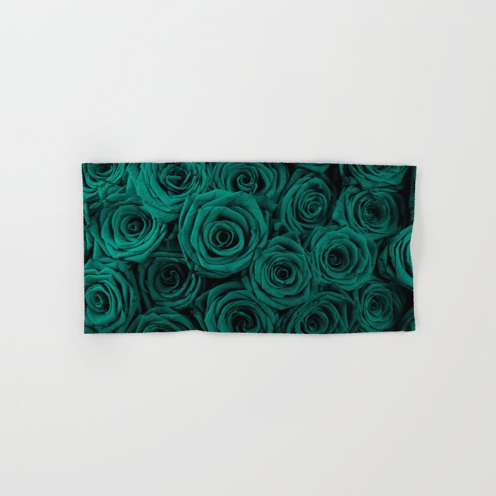 emerald green roses Hand & Bath Towel