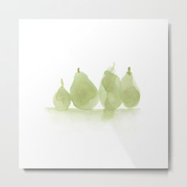 Four olive pears Metal Print