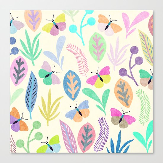 Flower and Butterfly II Canvas Print