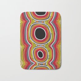 Authentic Aboriginal Art - Seed Pod Bath Mat | Aboriginalart, Seedpod, Graphicdesign, Hogartharts, Circles, Bright, Nature, Naidoc, Indigenous, Authenticaboriginal 