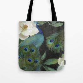 Peacock and Magnolia III Tote Bag