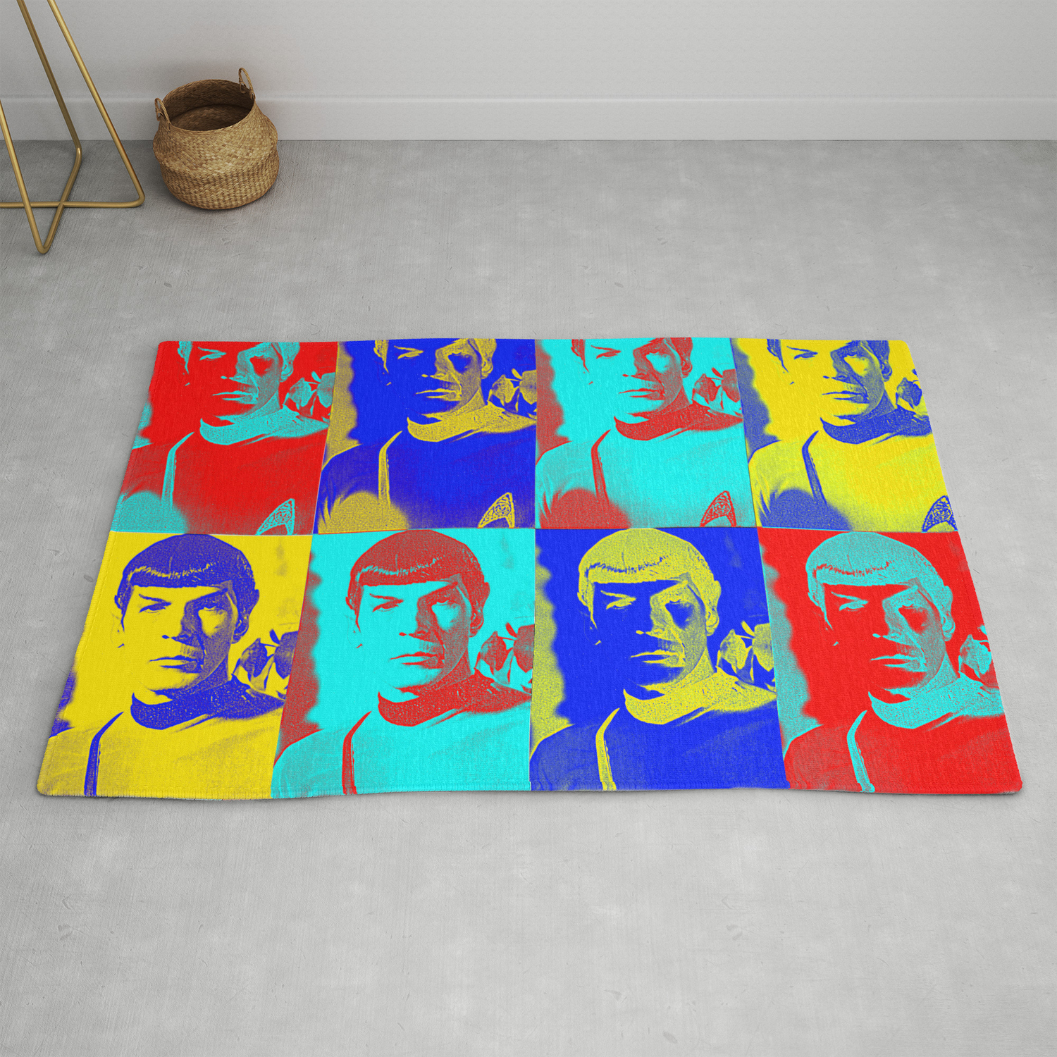 Science Officer Spock Andy Warhol Remix Rug By Invaderdig Society6