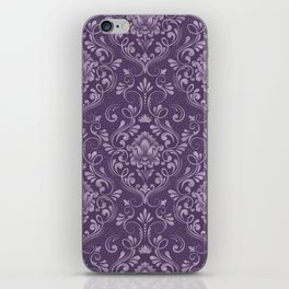 Damask Pattern with Glittery Metallic Accents iPhone Skin