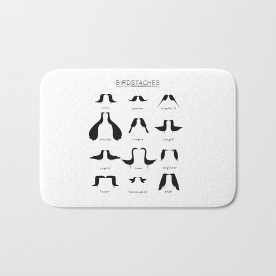 Birdstache Bath Mat