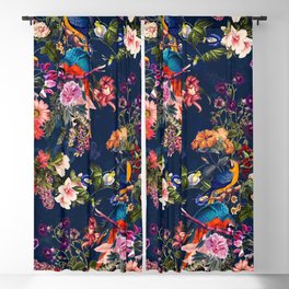 FLORAL AND BIRDS XII Blackout Curtain