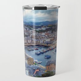 Famous view of Luarca, Spain from the region of Asturias. Travel Mug