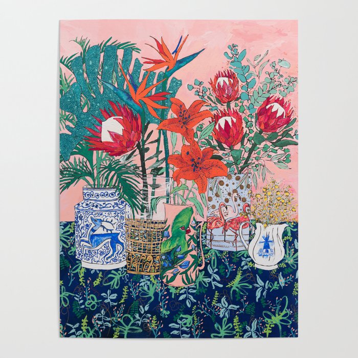 The Domesticated Jungle - Floral Still Life Poster