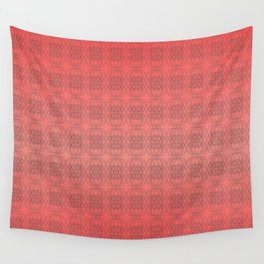 Geometric Design on Coral Ombre Wall Tapestry