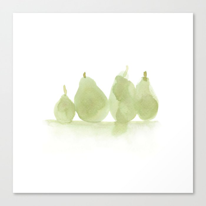 Four olive pears Canvas Print