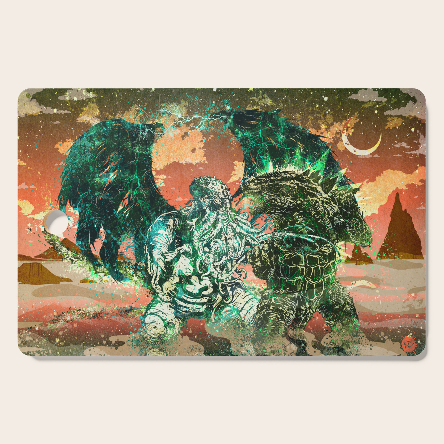 Cthulhu Vs Godzilla Cutting Board By Beerymethod Society6 Godzilla could tear into cthulhu fiercly, but cthuhu will win in the end. cthulhu vs godzilla cutting board by beerymethod
