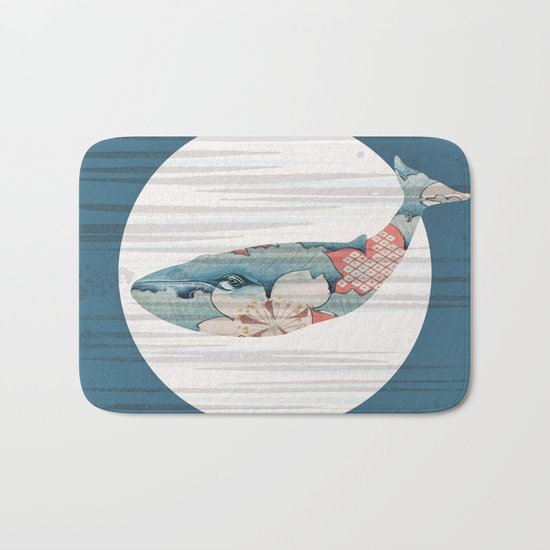 Whales and Polka Dots Bath Mat