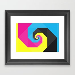 CMYK triangle spiral Framed Art Print