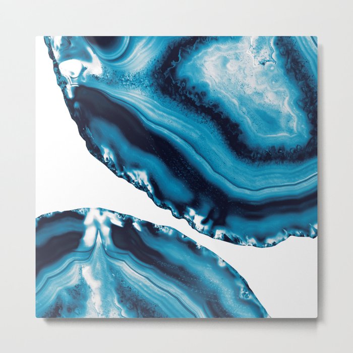 Blue Agate #3 #gem #decor #art #society6 Metal Print