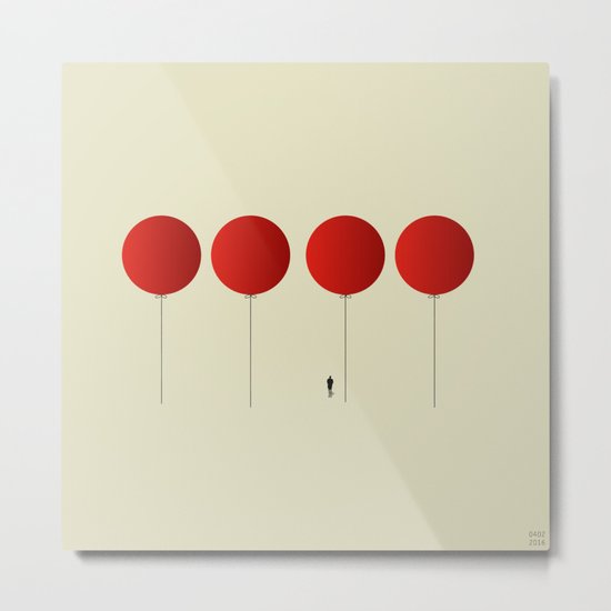 Red Balloons on Friday Metal Print