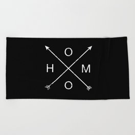 Homo with hipster cross for gay pride month support Beach Towel