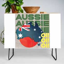 Vintage Team Australia Art Credenza