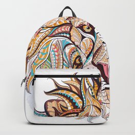 Brown Ethnic Lion Backpack
