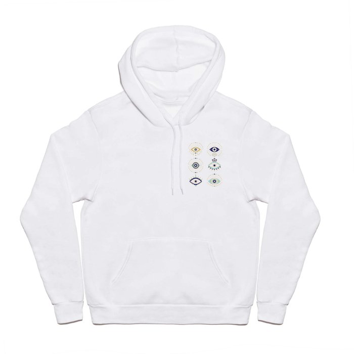 Evil Eye Collection on White Hoody