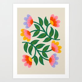 Symmetrical Flowers 1 Art Print