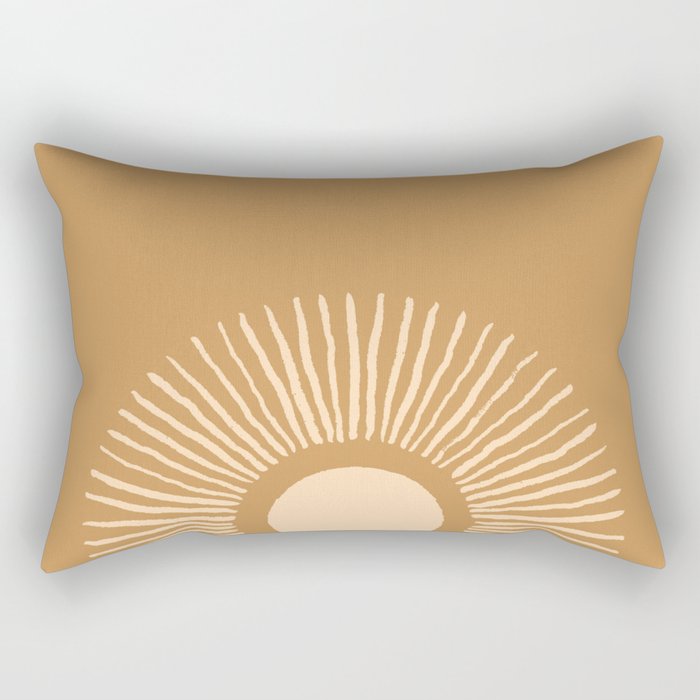 Sun Burst - Amber Gold Rectangular Pillow