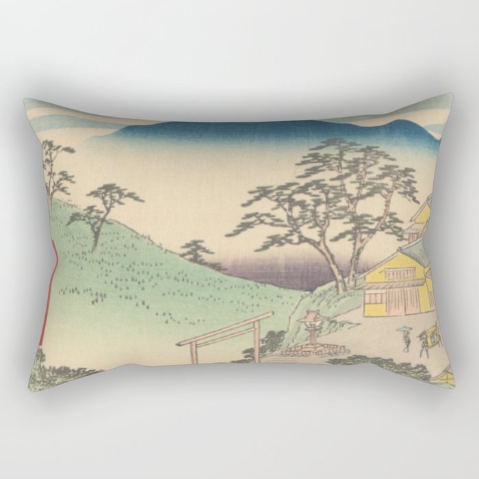 Seki Mountain Village Andō Hiroshige (Japanese, 1797 – 1858) High Resolution Rectangular Pillow