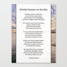 Wistful Sunset on the Bay Poem Canvas Print
