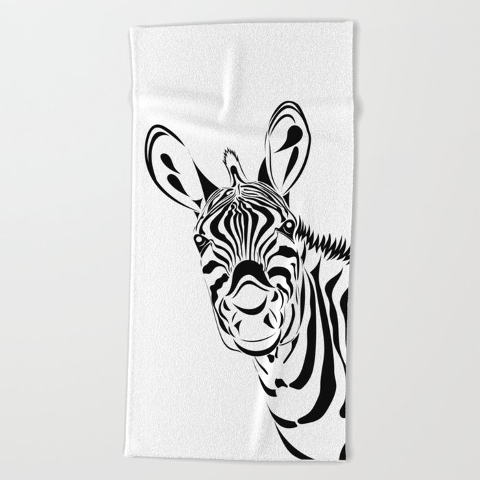 Black zebra Beach Towel
