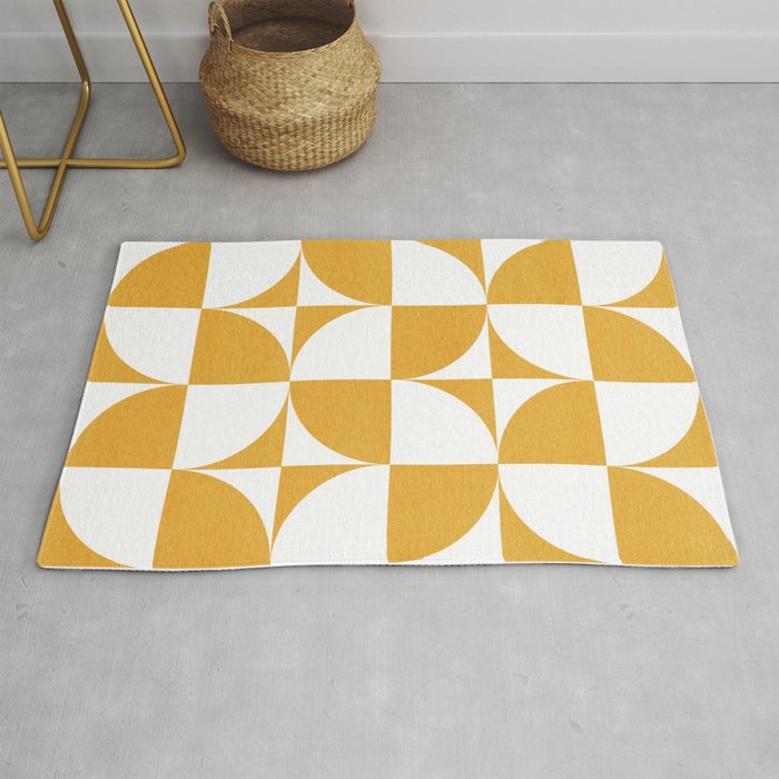 Quadrants (Mustard Yellow) Rug by Summer Sun Home Art Society6