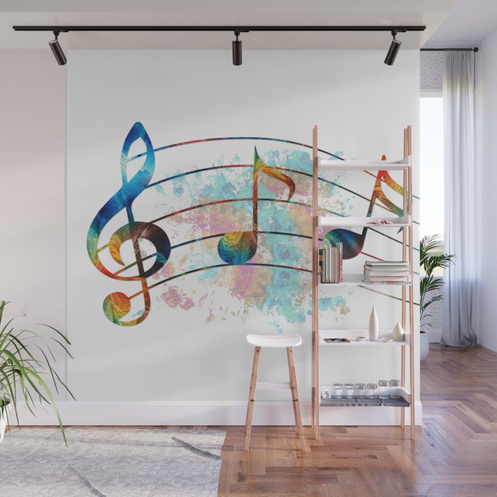 Magical Musical Notes - Colorful Music Art by Sharon Cummings Wall Mural