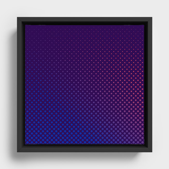 Purple and Pink Halftone Framed Canvas