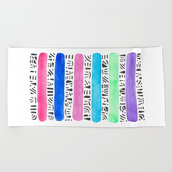 Tribal Bands Beach Towel