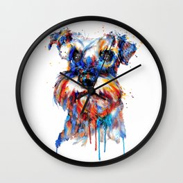 Schnauzer Head Watercolor Portrait Wall Clock