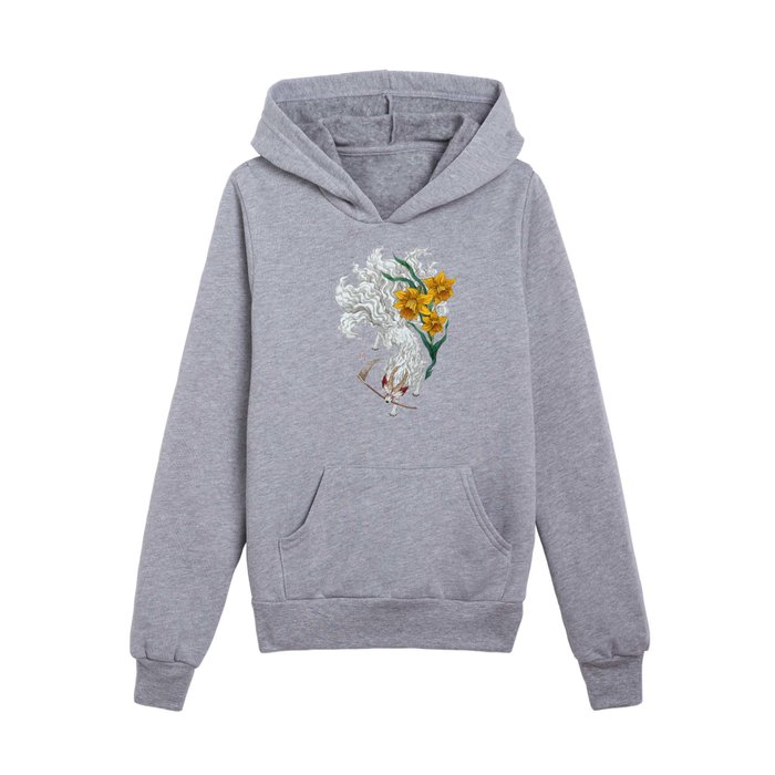 Japanese kitsune fox aries horoscope astrology january daffodil Kids Pullover Hoodie