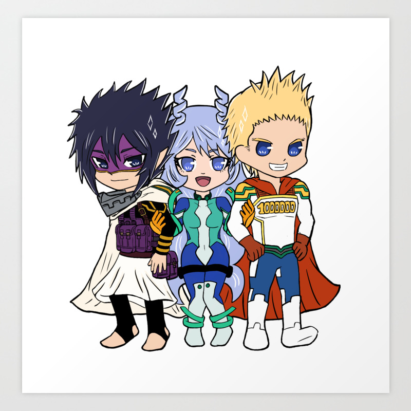 My Hero Academia Tamaki Nejire And Mirio Art Print By Meimel Society6