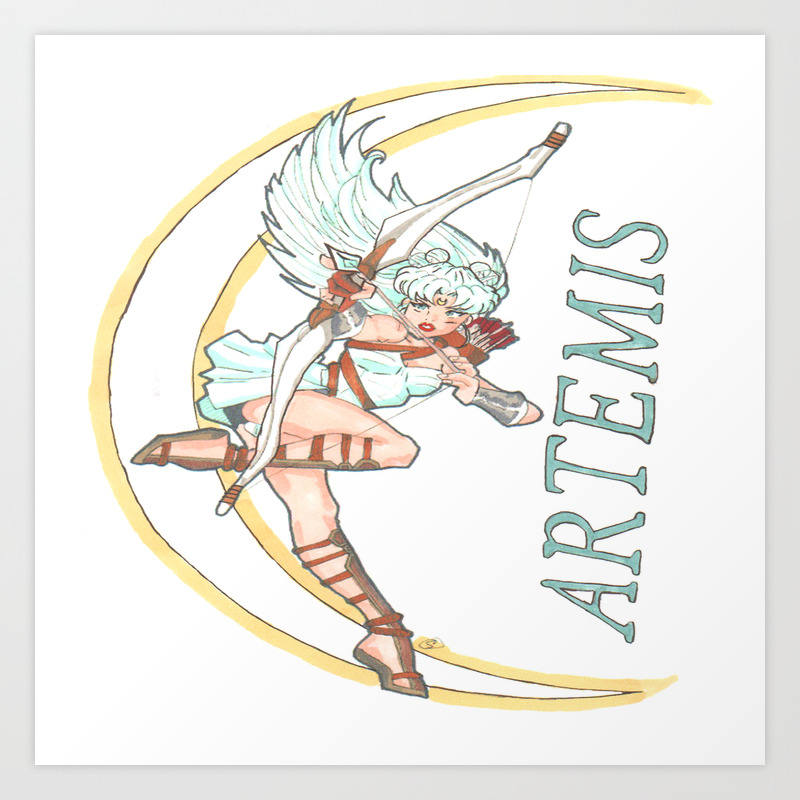 Greek Goddess Artemis Art Print By Juuichan Society6