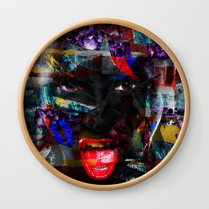 Abstract Art Composition Female face Wall Clock