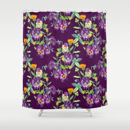 Flowers seamless pattern background. Abstract collage and digital artwork in mixed media. Shower Curtain
