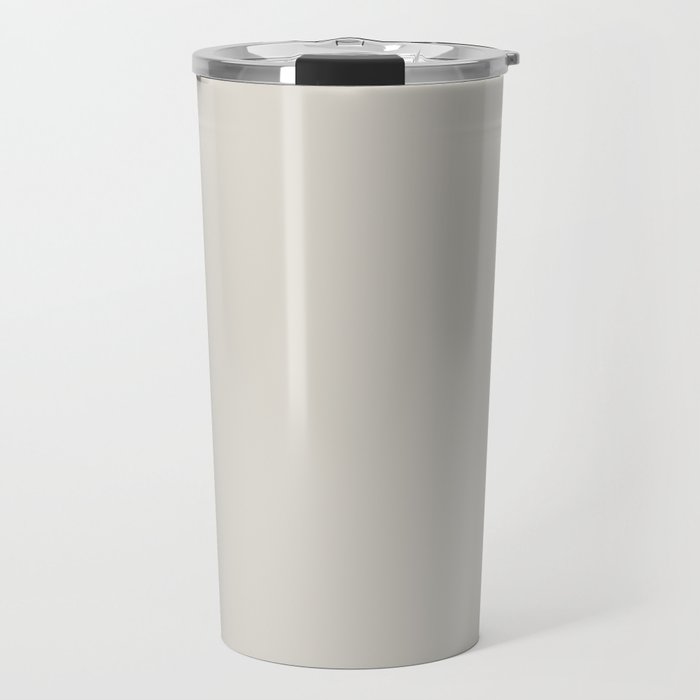 Grayish Off White Solid Color PPG Silent Smoke PPG1025-2 - All Color - Single Shade - Simple Hue Travel Mug