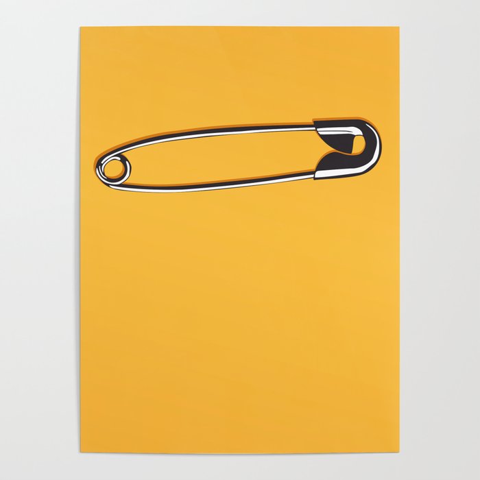 Safety Pin on Orange Poster